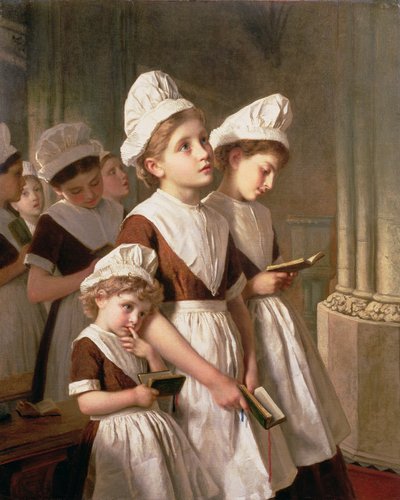 Findelmädchen beim Gebet in der Kapelle, ca. 1877 von Sophie Gengembre Anderson